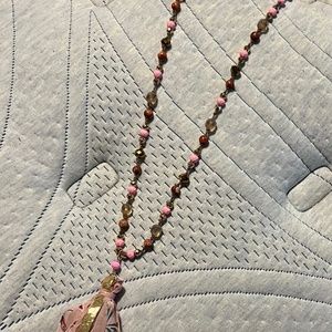 Pink and God long necklace